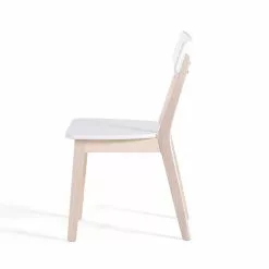 Beliani Conjunto De 2 Sillas De Comedor Blanco/madera Clara SANTOS -Sillas Ventas undef src sa picid 696484 type whitesh image scaled