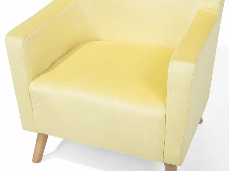 Beliani Sillón De Terciopelo Amarillo ONEIDA - Imagen 9