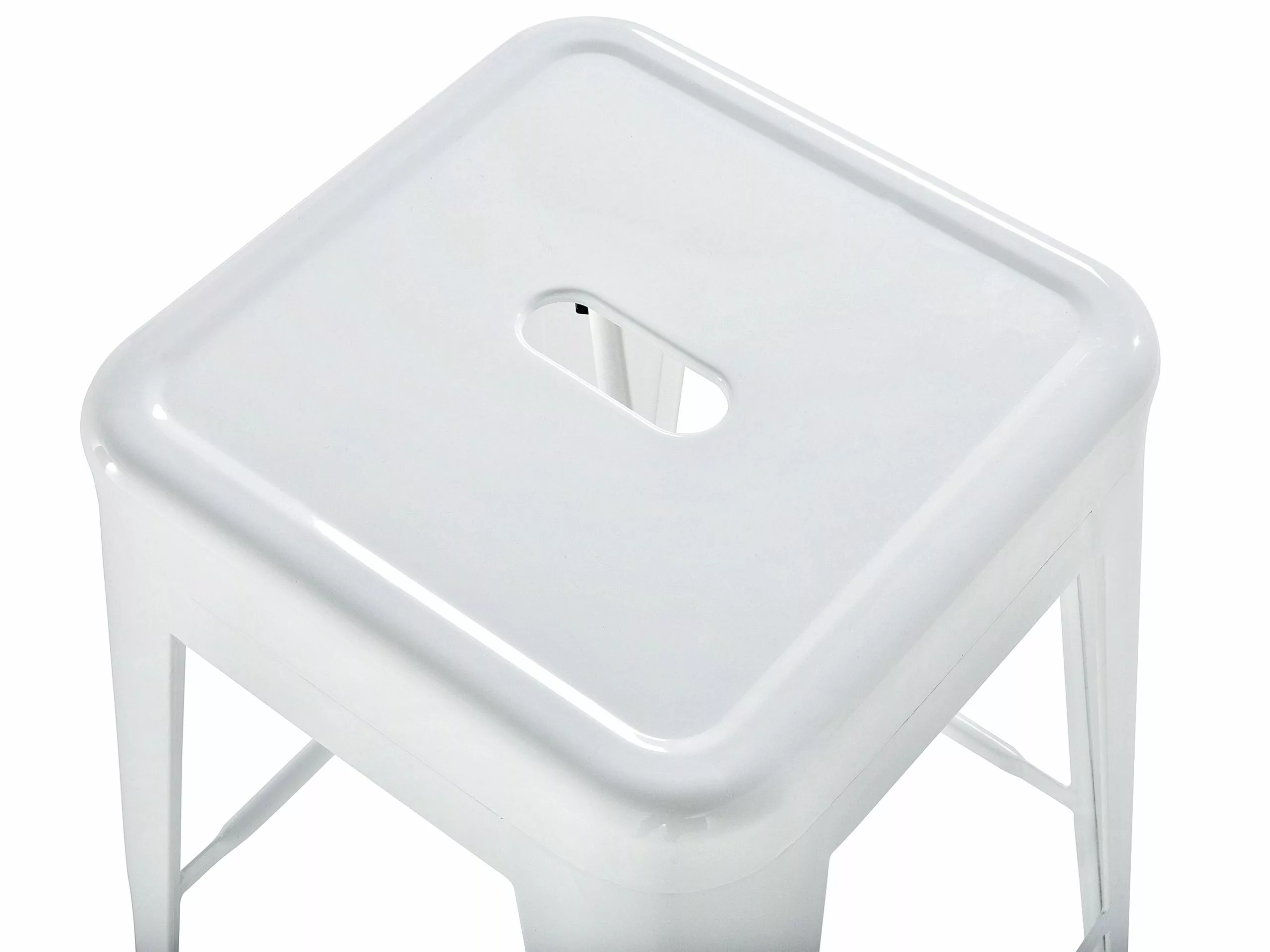 Beliani Conjunto De 2 Taburetes De Metal Blanco 76 Cm CABRILLO - Imagen 7