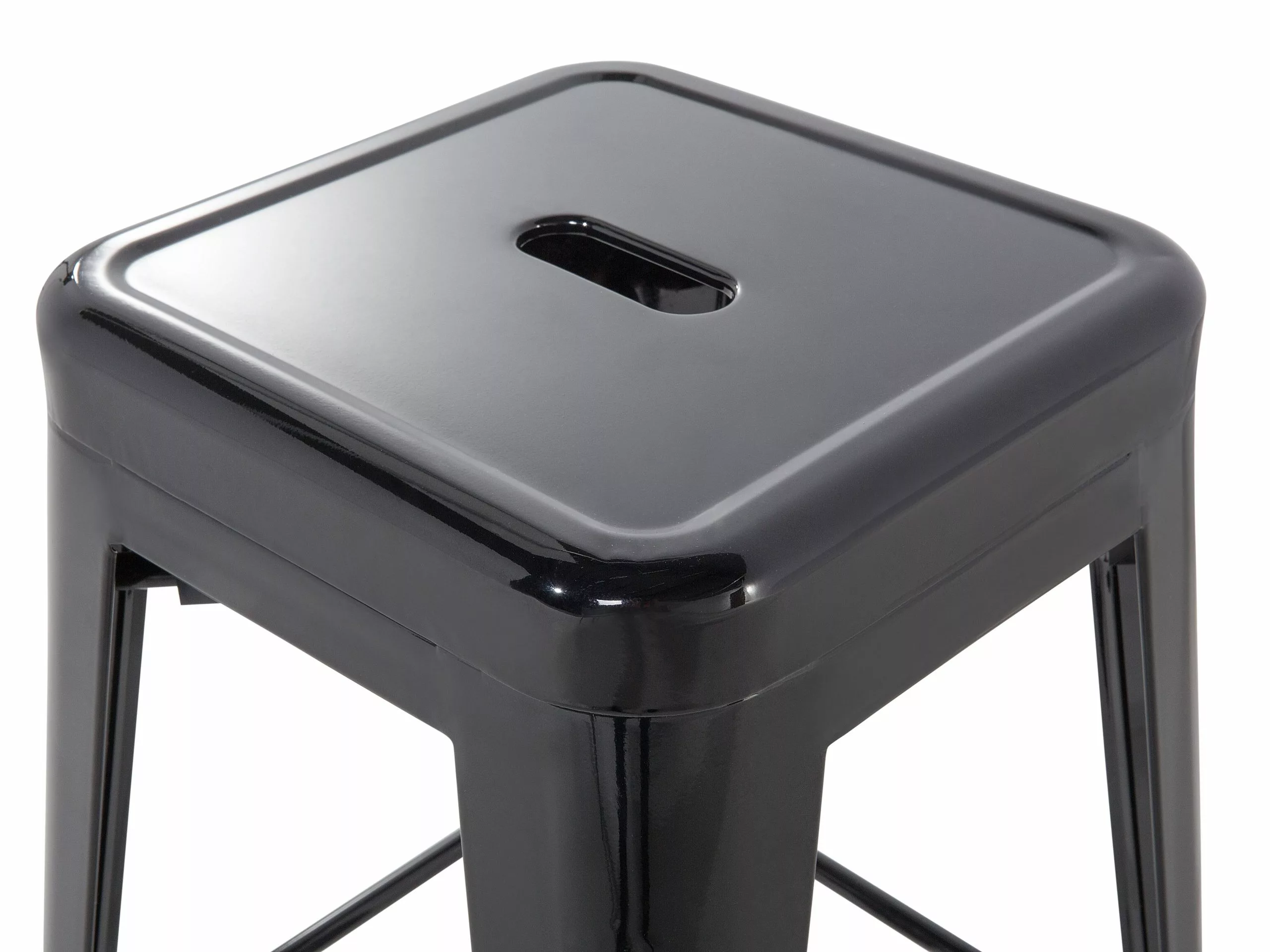 Beliani Conjunto De 2 Taburetes De Metal Negro 76 Cm CABRILLO - Imagen 6