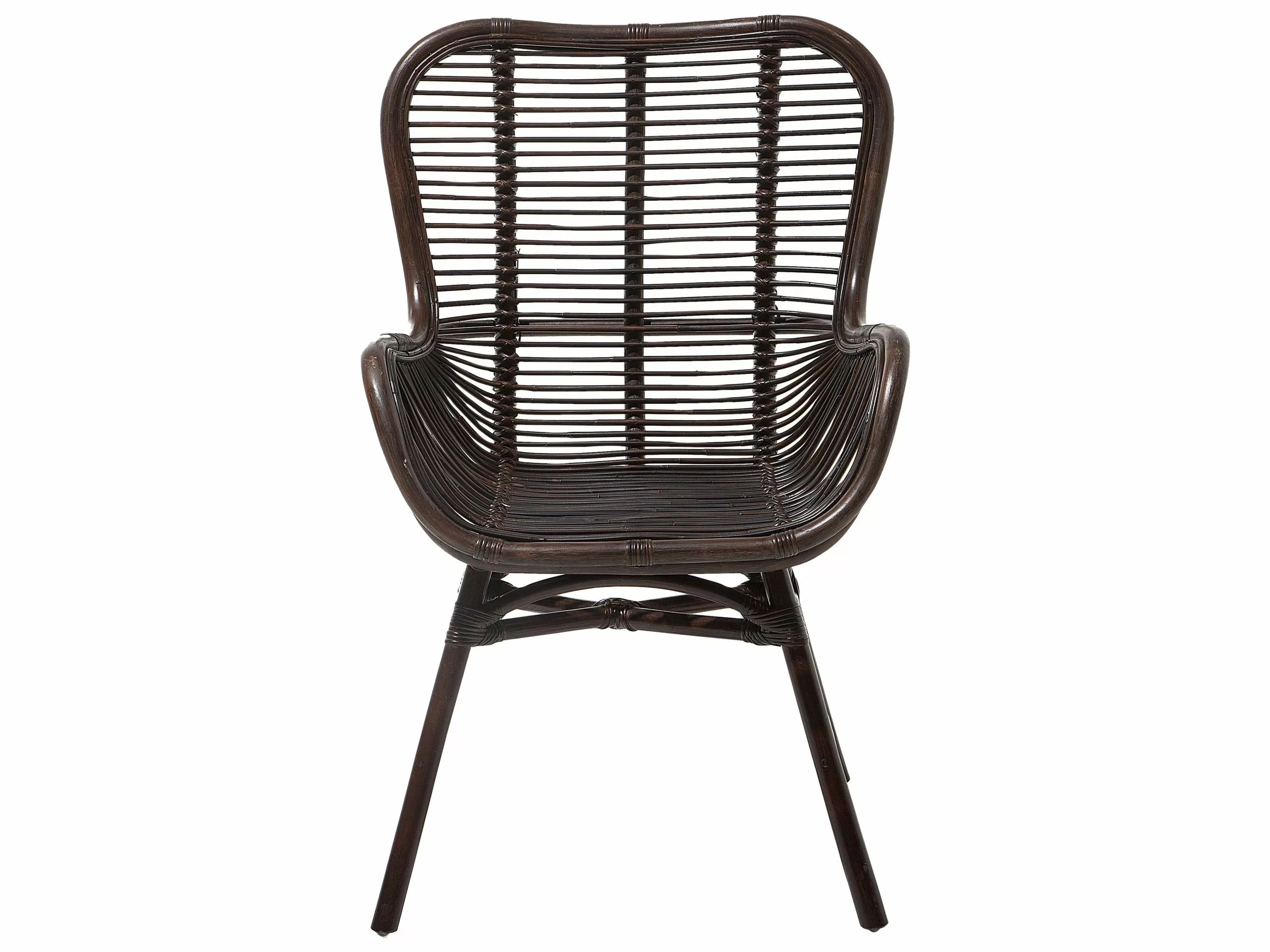 Beliani Silla De Comedor De Ratán Marrón Oscuro TOGO 6 Beliani Silla De Comedor De Ratán Marrón Oscuro TOGO - Imagen 4