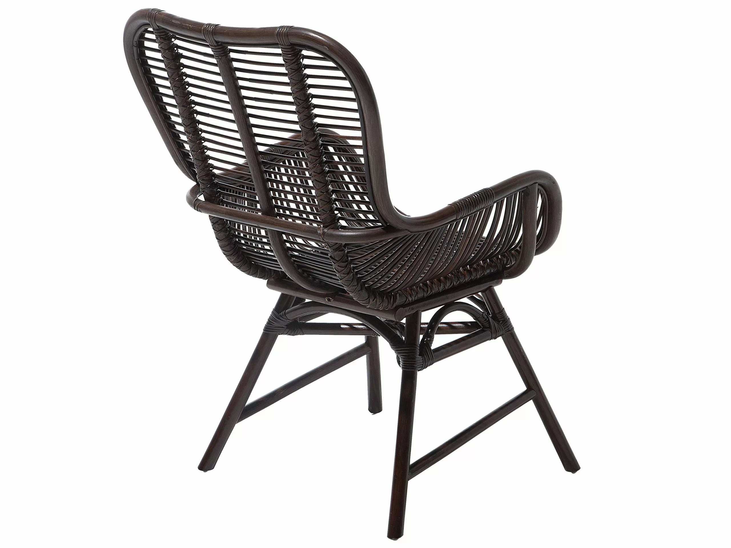 Beliani Silla De Comedor De Ratán Marrón Oscuro TOGO 9 Beliani Silla De Comedor De Ratán Marrón Oscuro TOGO - Imagen 7