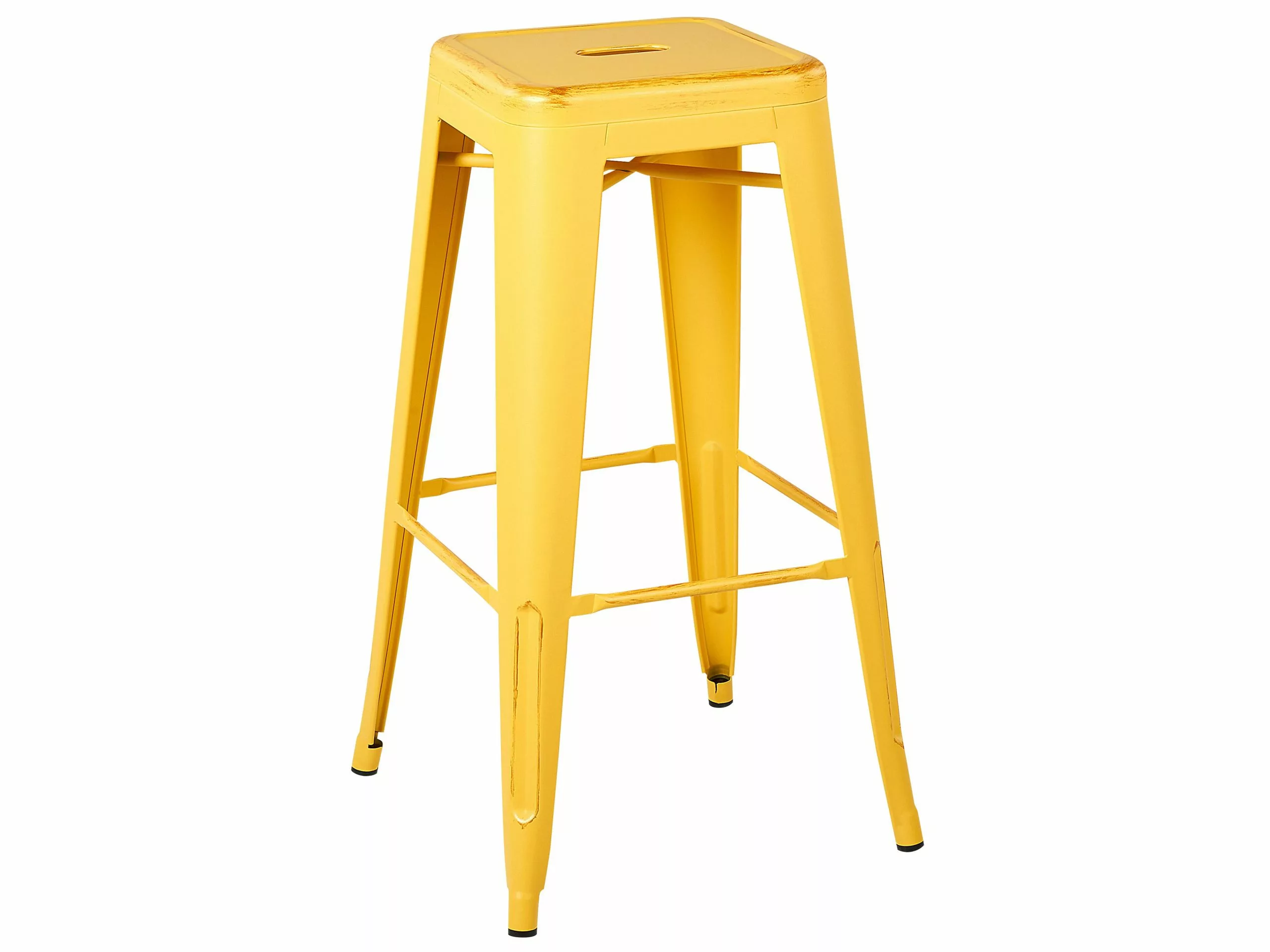 Beliani Conjunto De 2 Taburetes De Bar Amarillo/dorado 76 Cm CABRILLO - Imagen 3