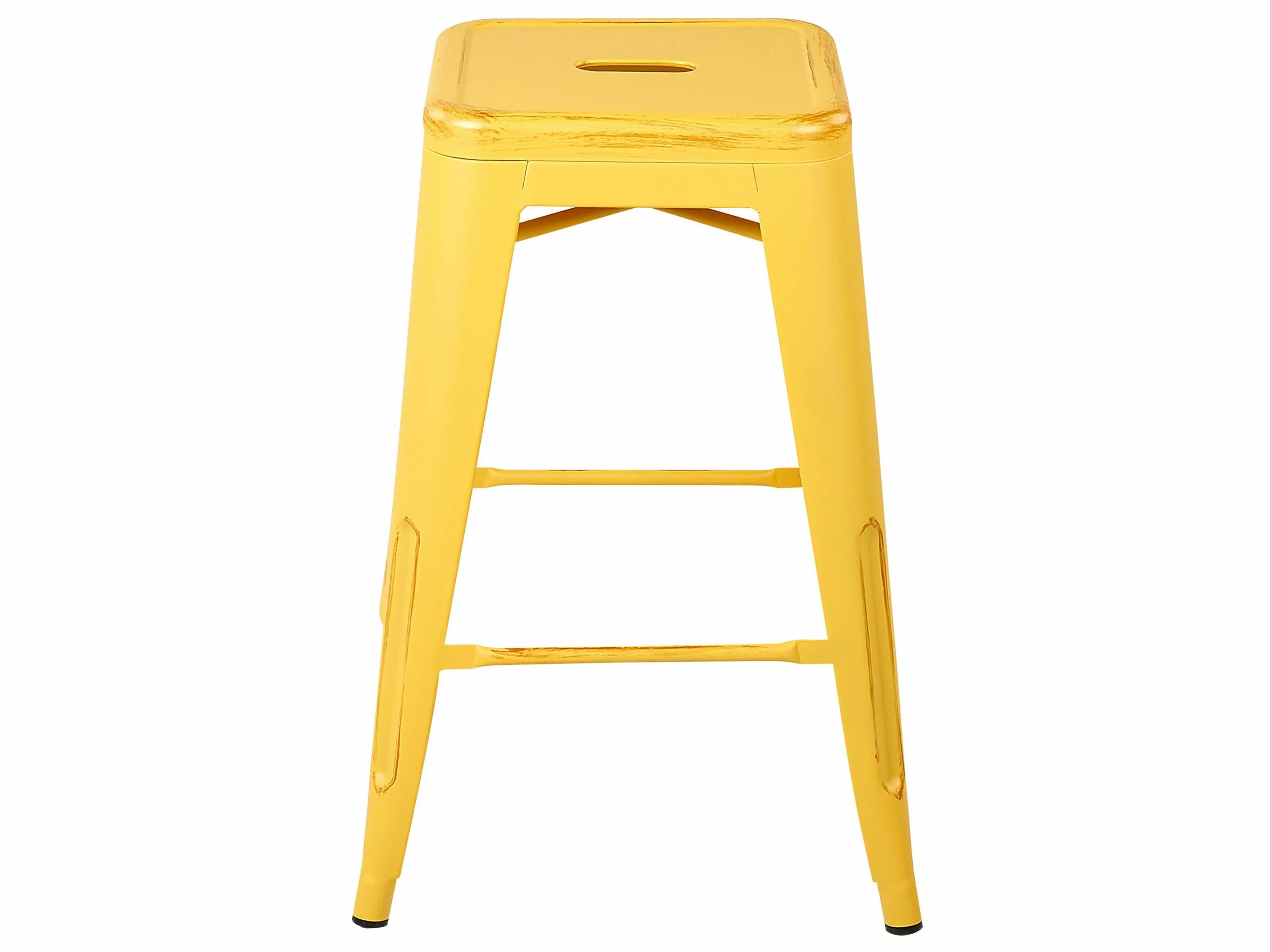 Beliani Conjunto De 2 Taburetes De Metal Amarillo/dorado 60 Cm CABRILLO - Imagen 4