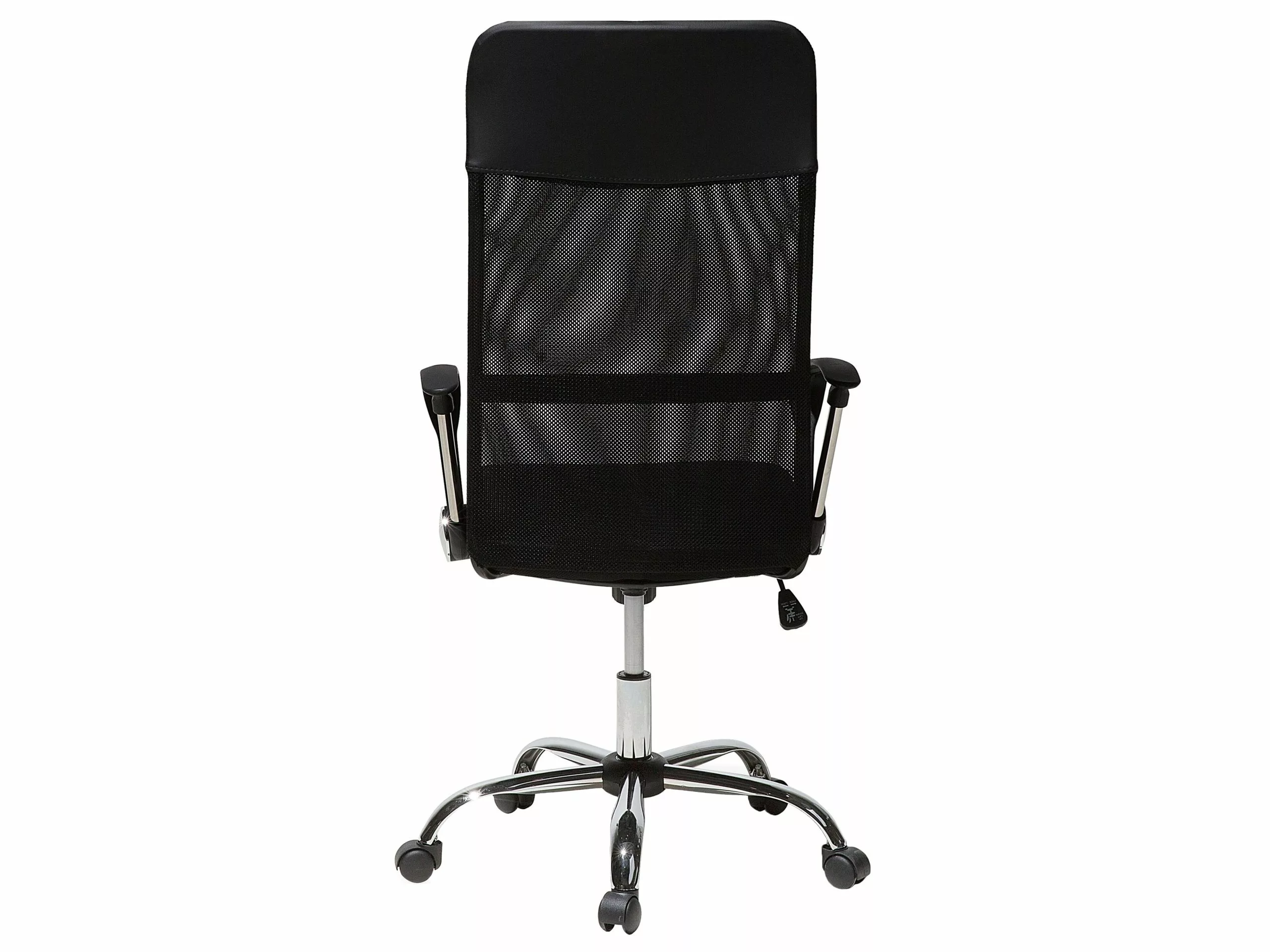 Beliani Silla De Oficina Reclinable De Poliéster Negro/plateado DESIGN - Imagen 5