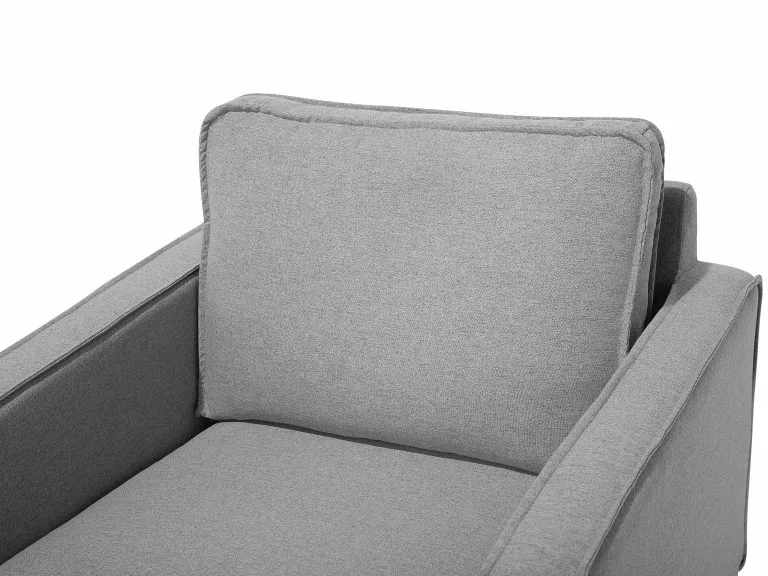 Beliani Sillón De Poliéster Gris/plateado VIND - Imagen 7