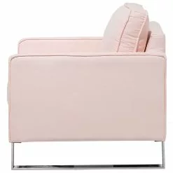 Beliani Sillón De Poliéster Rosa/plateado VIND -Sillas Ventas undef src sa picid 707565 type whitesh image scaled