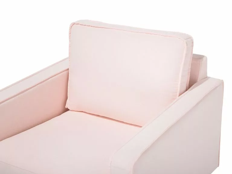 Beliani Sillón De Poliéster Rosa/plateado VIND - Imagen 7