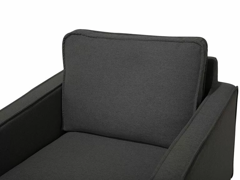 Beliani Sillón De Poliéster Gris Grafito/plateado VIND - Imagen 7