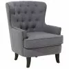 Beliani Sillón Tapizado Gris Oscuro VIBORG II -Sillas Ventas undef src sa picid 708392 type whitesh image