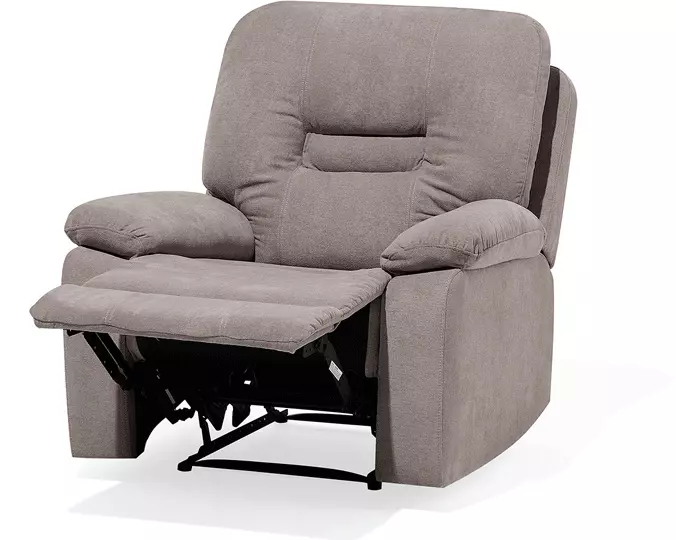 Beliani Sillón Reclinable De Poliéster Gris Pardo BERGEN - Imagen 5