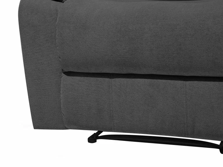 Beliani Sillón Reclinable De Poliéster Gris Oscuro/negro BERGEN - Imagen 10