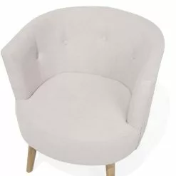 Beliani Sillón Tapizado Blanco Crema ODENZEN -Sillas Ventas undef src sa picid 710477 type whitesh image scaled