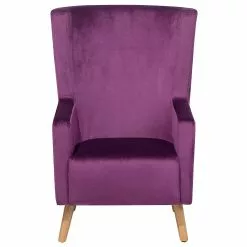 Beliani Sillón De Terciopelo Violeta/madera Clara ONEIDA -Sillas Ventas undef src sa picid 710522 type whitesh image scaled