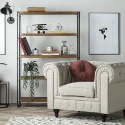 Beliani Sillón Tapizado Beige CHESTERFIELD -Sillas Ventas undef src sa picid 710733 type color image scaled