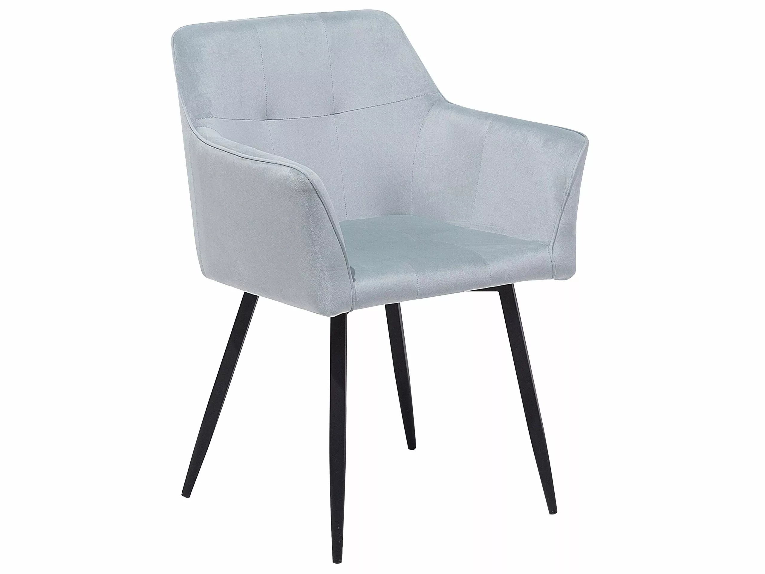 Beliani Conjunto De 2 Sillas De Comedor De Terciopelo Gris Claro/negro JASMIN 6 Beliani Conjunto De 2 Sillas De Comedor De Terciopelo Gris Claro/negro JASMIN - Imagen 4