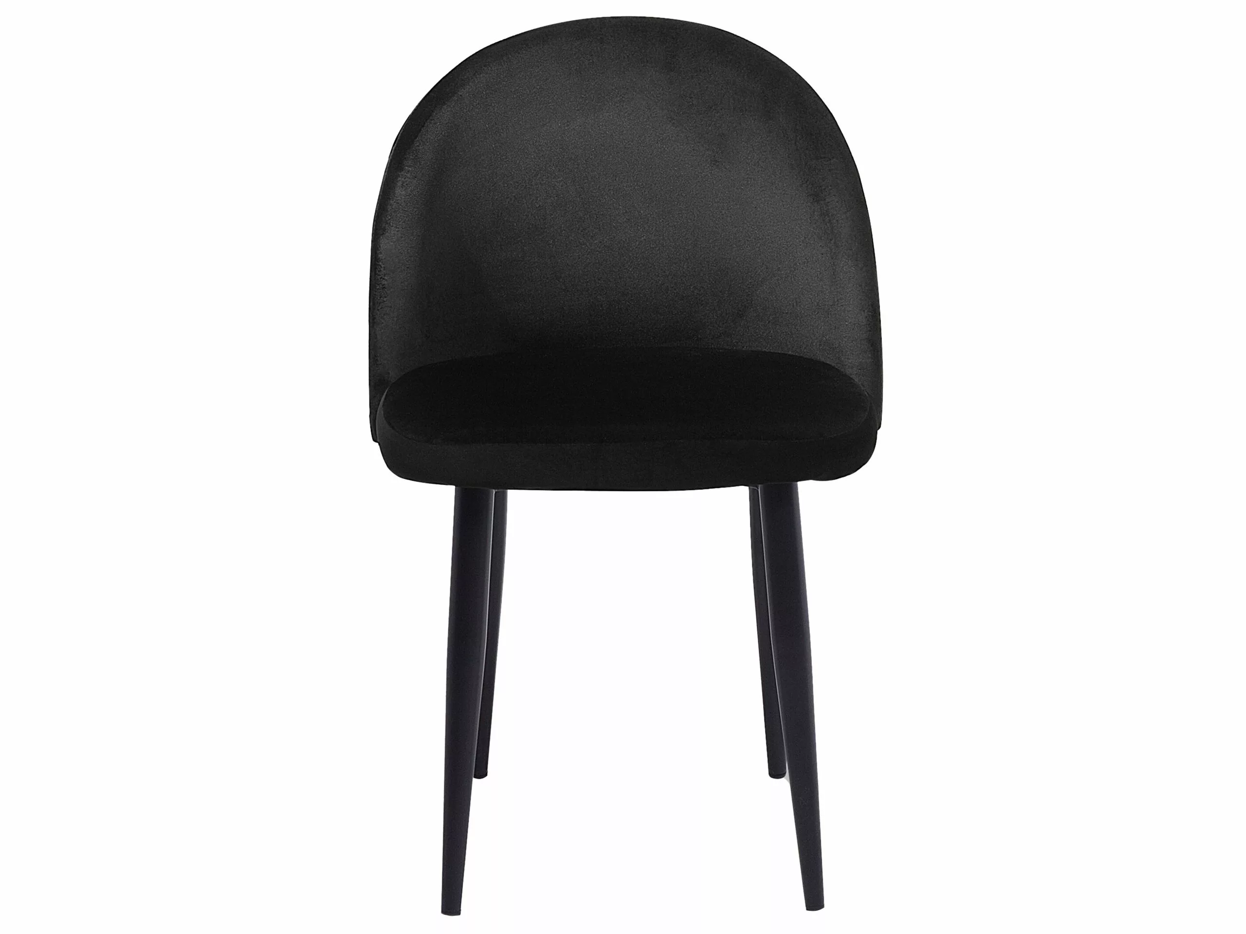 Beliani Conjunto De 2 Sillas De Comedor De Terciopelo Negro VISALIA 6 Beliani Conjunto De 2 Sillas De Comedor De Terciopelo Negro VISALIA - Imagen 4