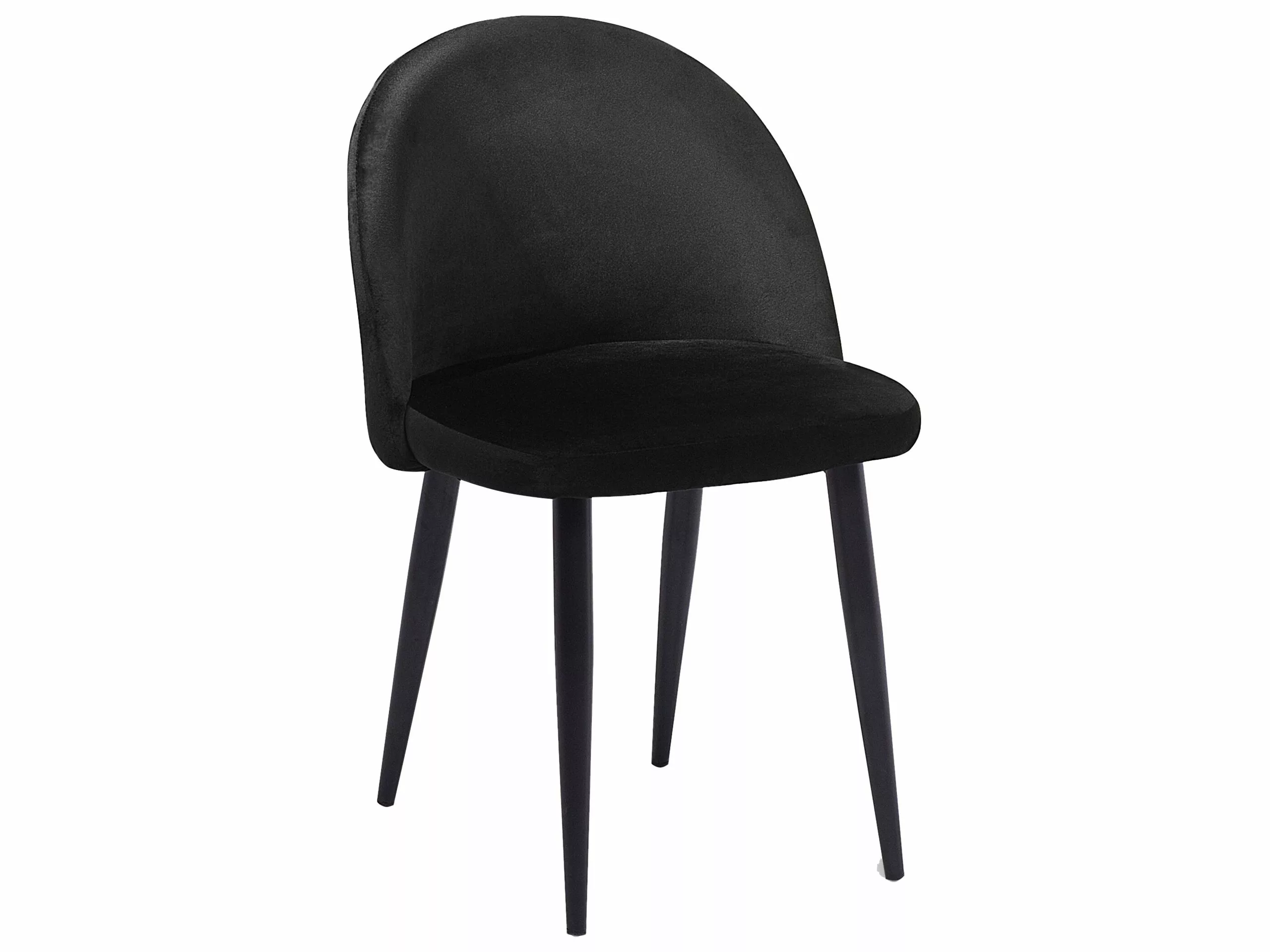 Beliani Conjunto De 2 Sillas De Comedor De Terciopelo Negro VISALIA 7 Beliani Conjunto De 2 Sillas De Comedor De Terciopelo Negro VISALIA - Imagen 5