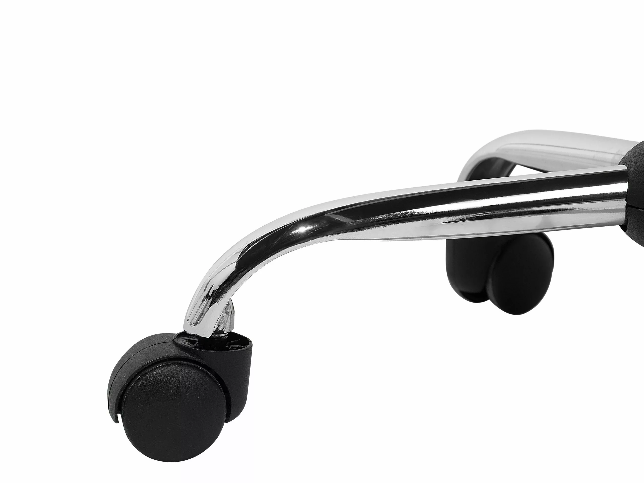 Beliani Silla De Oficina De Piel Sintética Negro/plateado VALETTA - Imagen 8