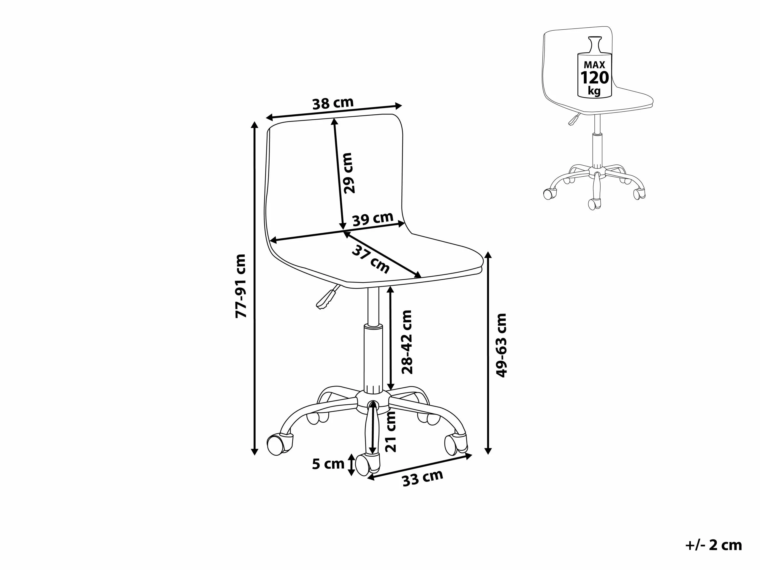 Beliani Silla De Oficina De Poliéster Beige Claro/plateado ORLANDO 12 Beliani Silla De Oficina De Poliéster Beige Claro/plateado ORLANDO - Imagen 10