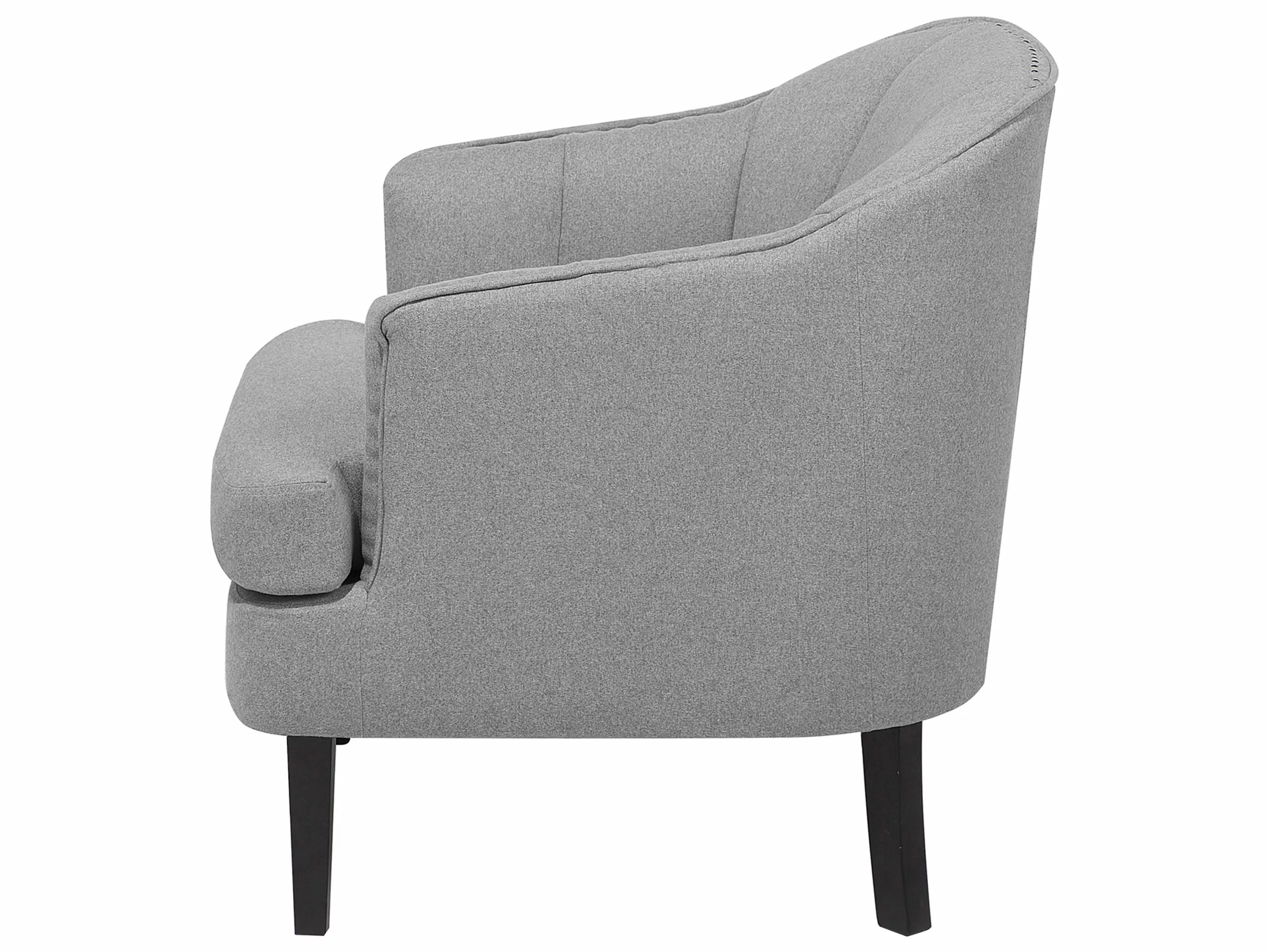 Beliani Sillón De Poliéster Gris Claro ELVERUM 6 Beliani Sillón De Poliéster Gris Claro ELVERUM - Imagen 4