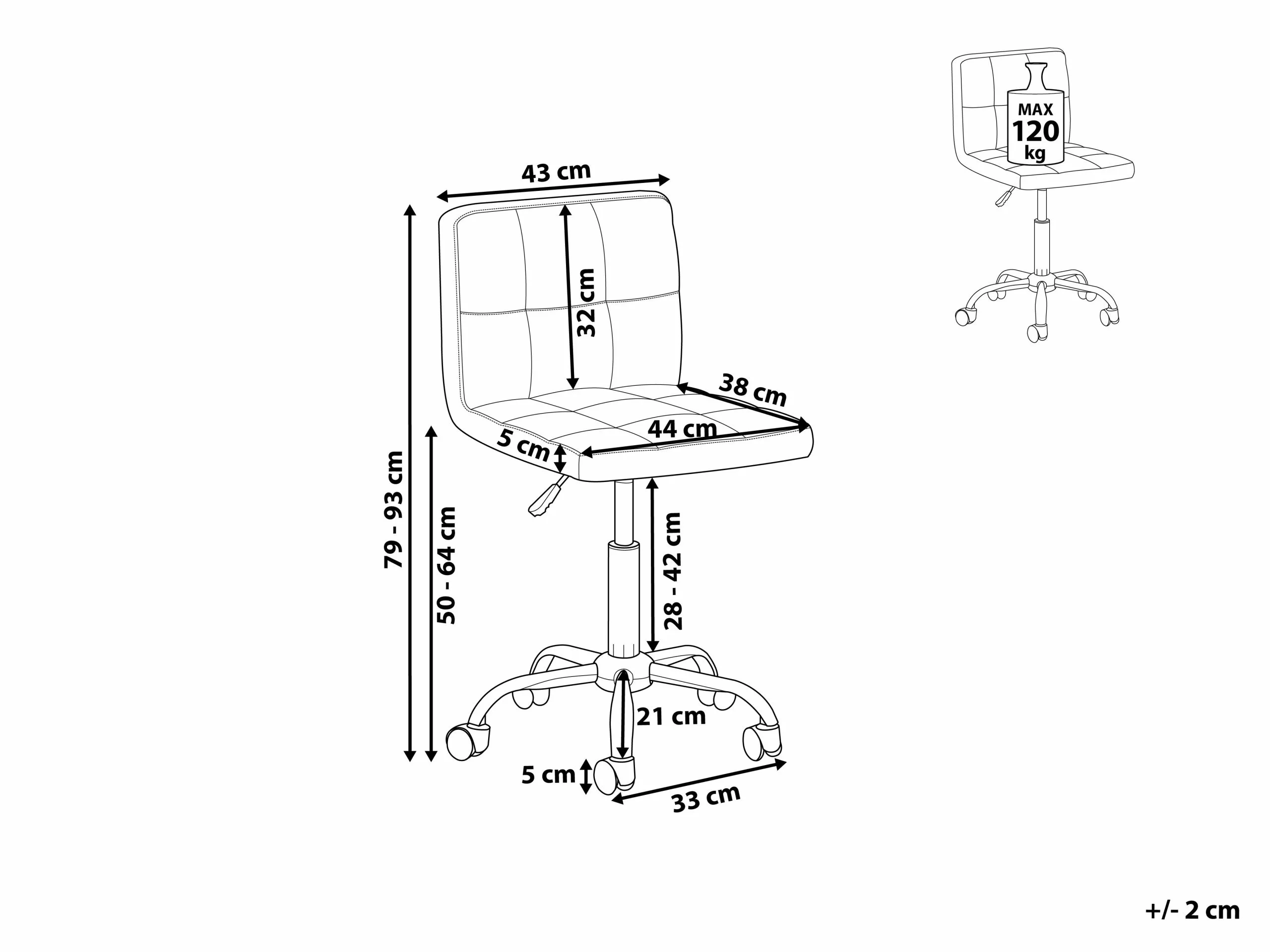 Beliani Silla De Oficina De Poliéster Beige/plateado MARION 12 Beliani Silla De Oficina De Poliéster Beige/plateado MARION - Imagen 10