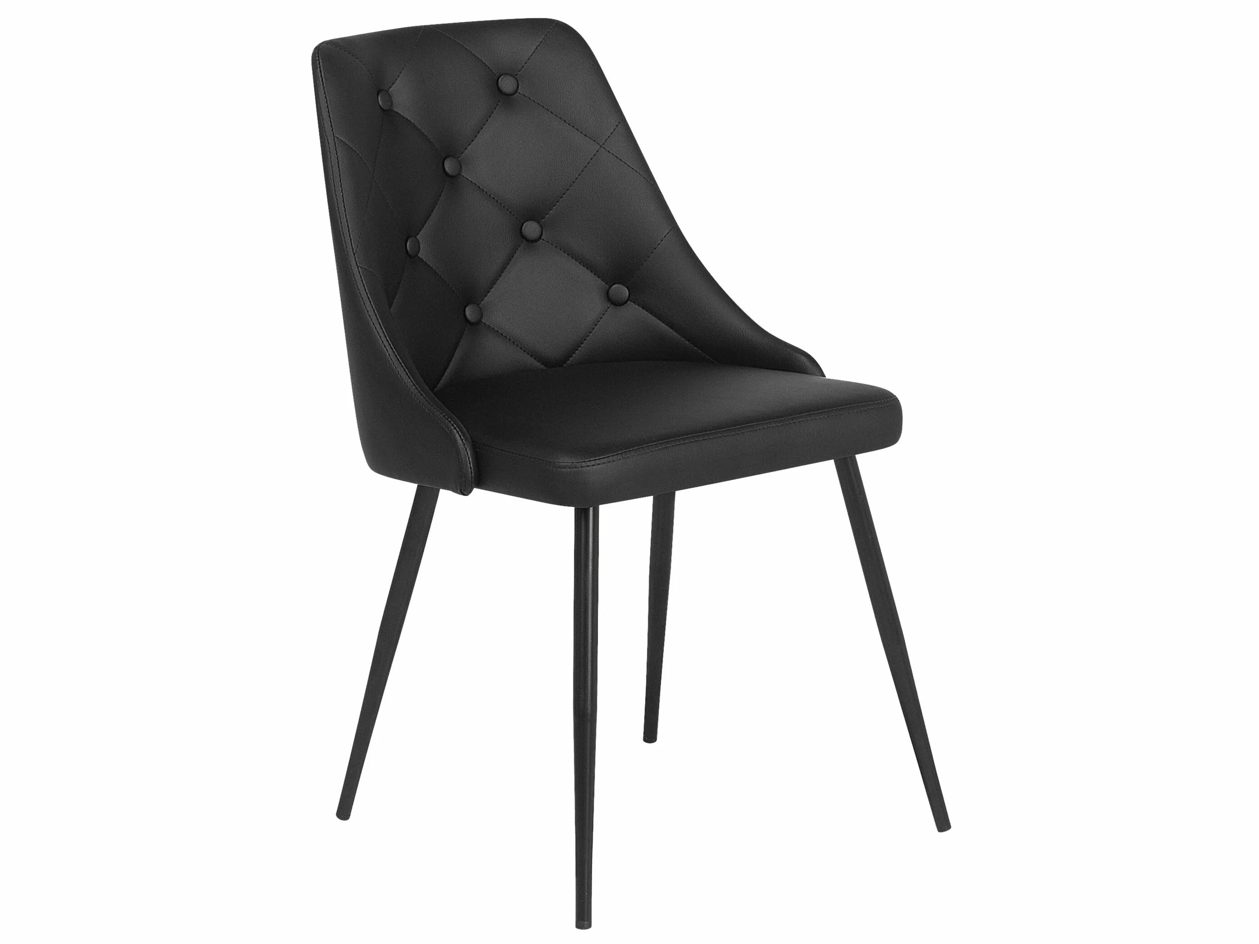 Beliani Conjunto De 2 Sillas De Comedor De Piel Sintética Negra VALERIE - Imagen 4