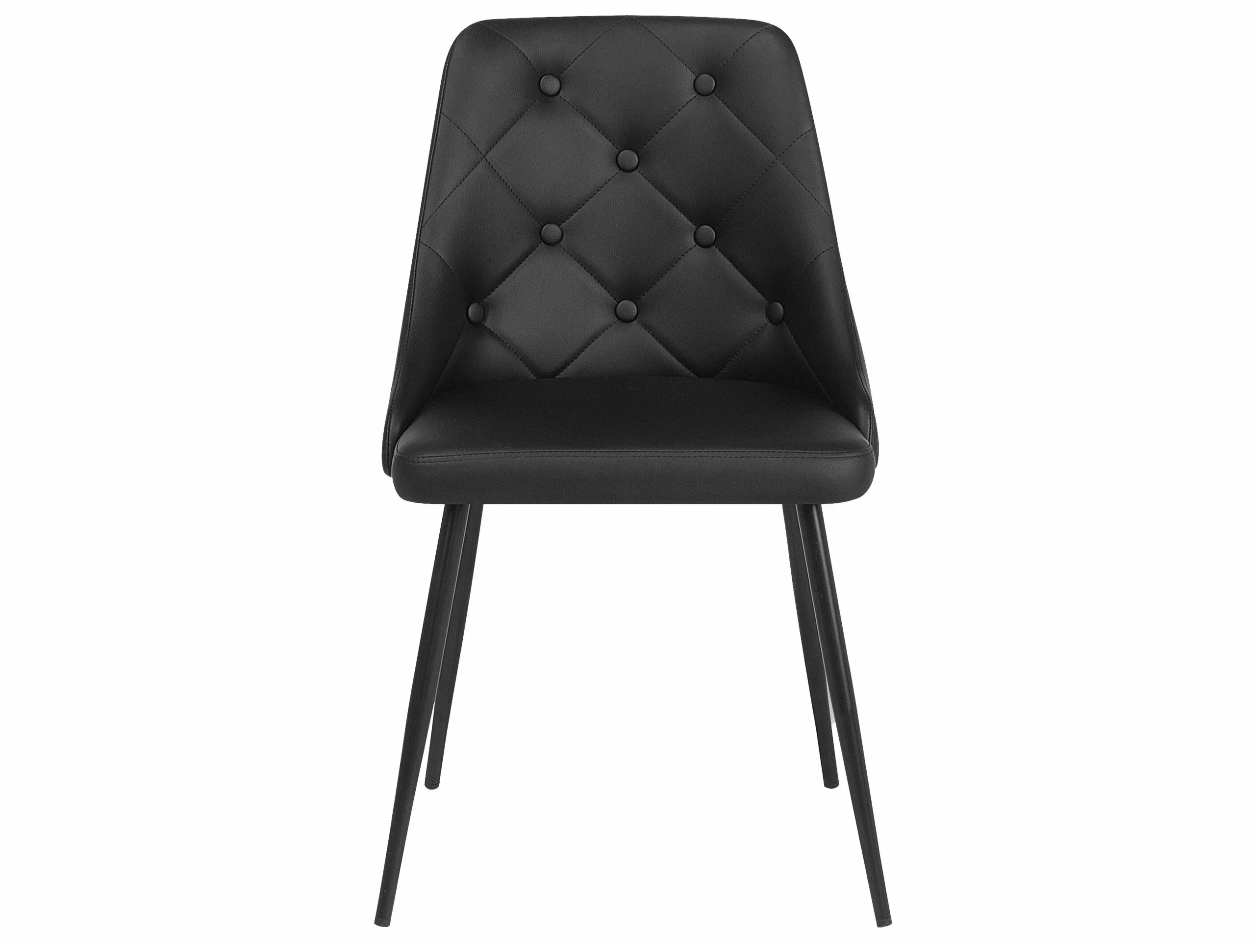 Beliani Conjunto De 2 Sillas De Comedor De Piel Sintética Negra VALERIE - Imagen 5