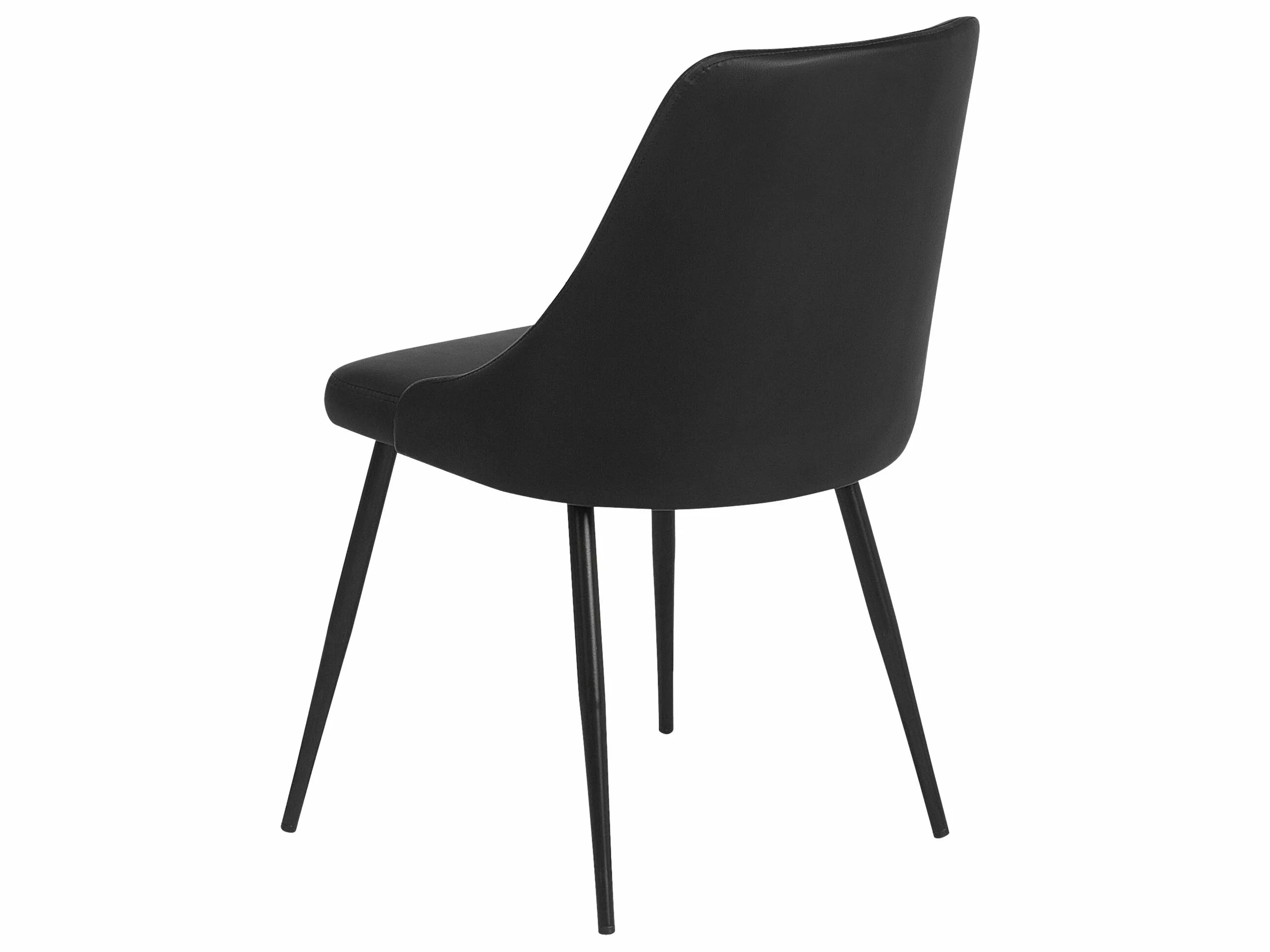 Beliani Conjunto De 2 Sillas De Comedor De Piel Sintética Negra VALERIE - Imagen 7