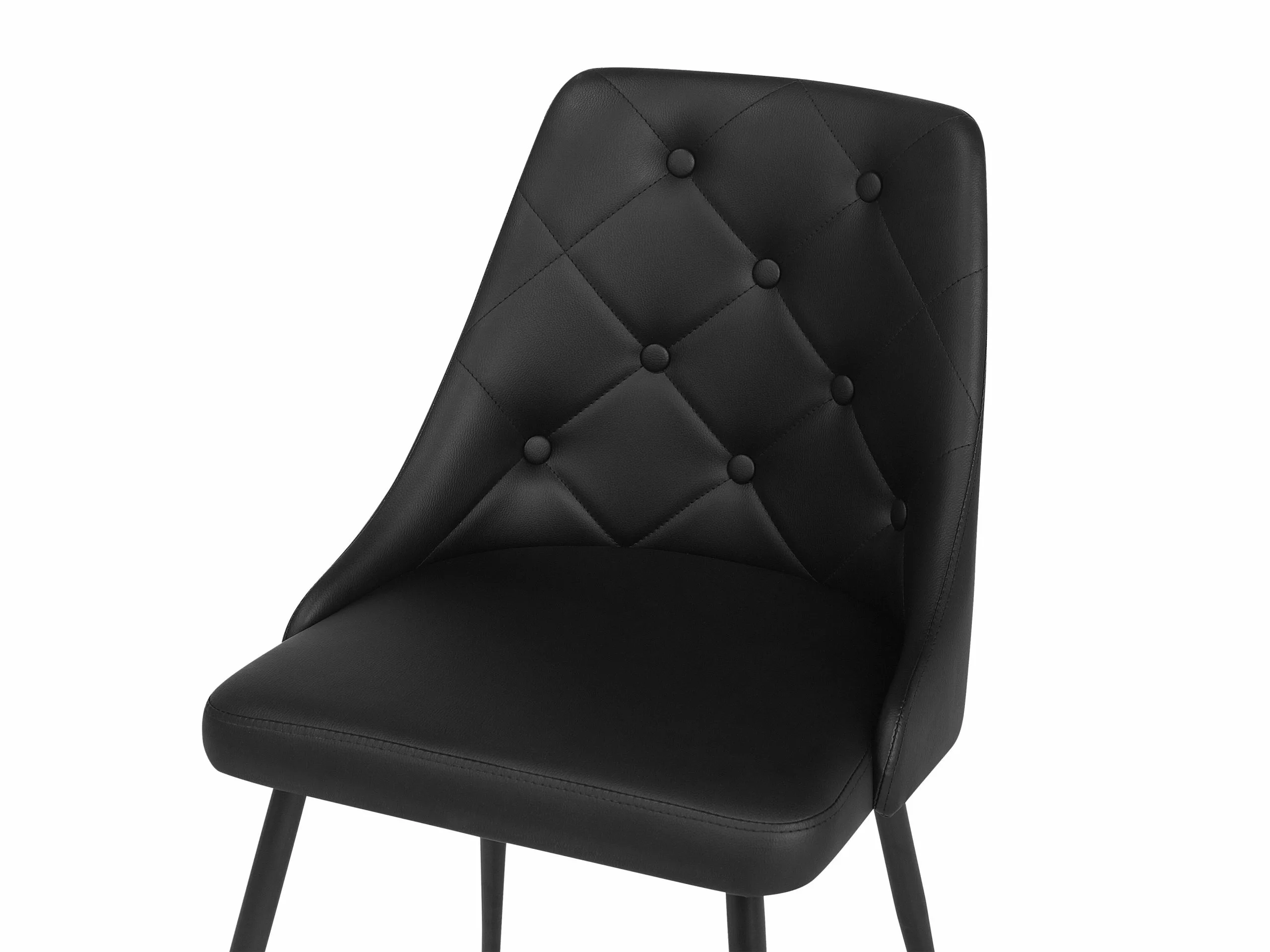 Beliani Conjunto De 2 Sillas De Comedor De Piel Sintética Negra VALERIE - Imagen 8