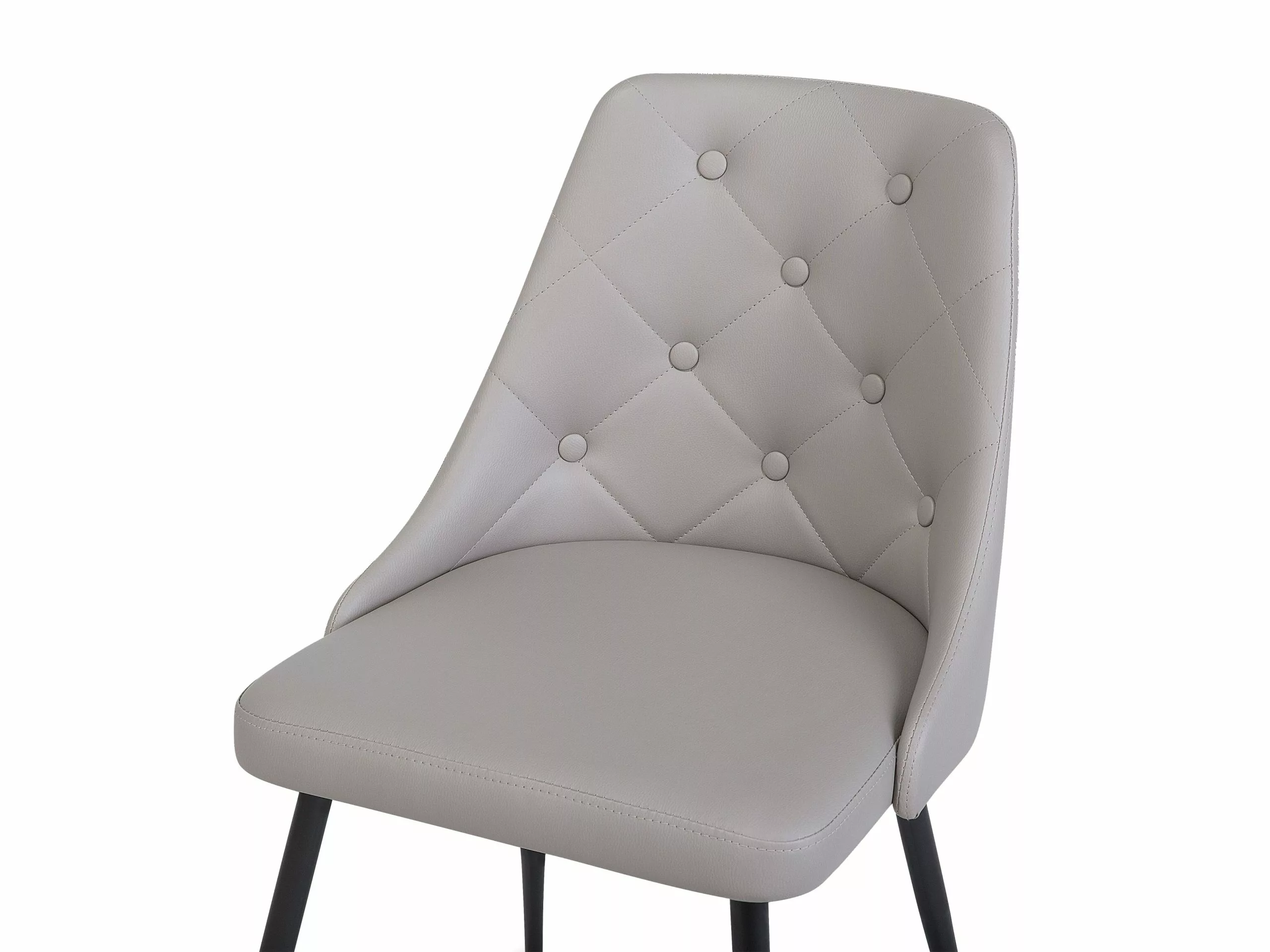 Beliani Conjunto De 2 Sillas De Comedor De Piel Sintética Gris Claro/negro VALERIE - Imagen 7