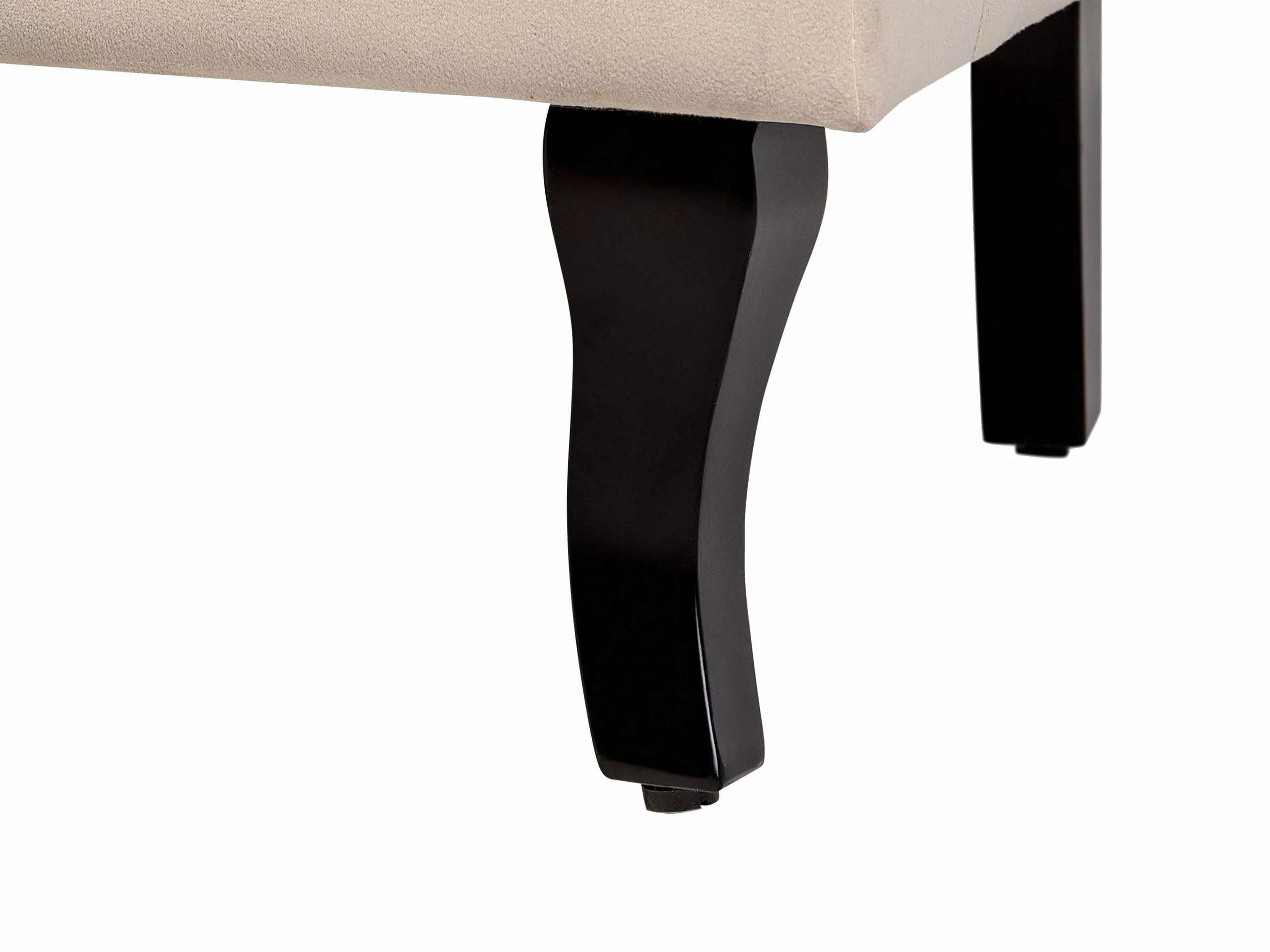 Beliani Sillón De Terciopelo Beige/madera Oscura ALTA - Imagen 10