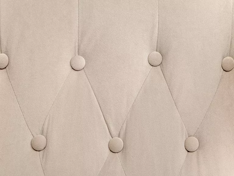 Beliani Sillón De Terciopelo Beige/madera Oscura ALTA - Imagen 9