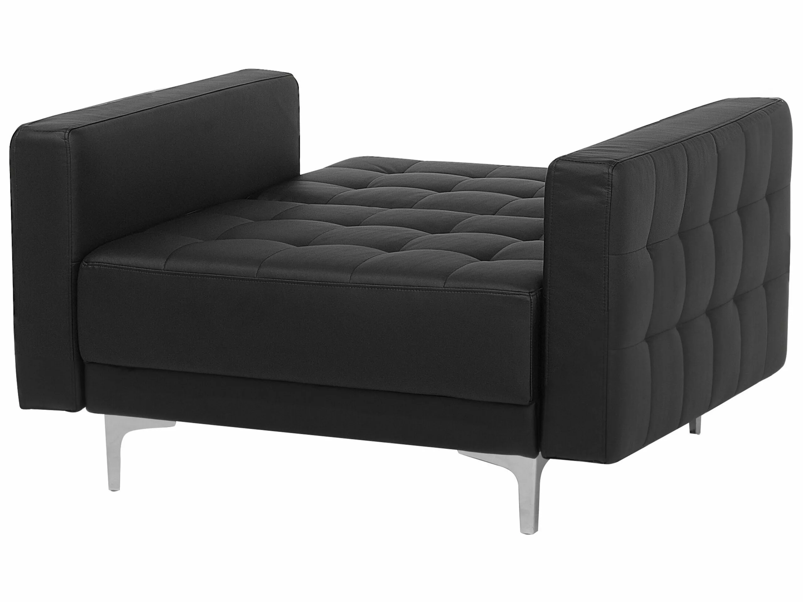 Beliani Sillón En Piel Sintética Negro ABERDEEN - Imagen 9