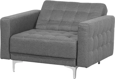 Beliani Sillón Tapizado Gris Claro ABERDEEN - Imagen 5
