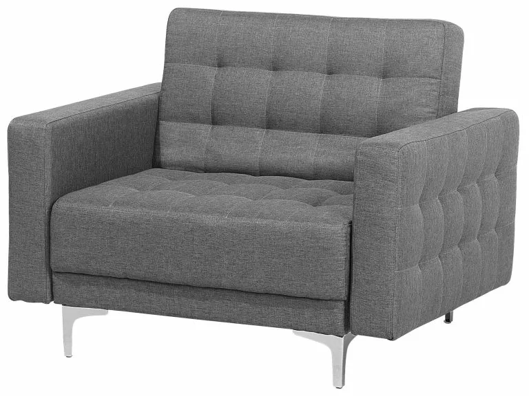 Beliani Sillón Tapizado Gris Claro ABERDEEN - Imagen 6