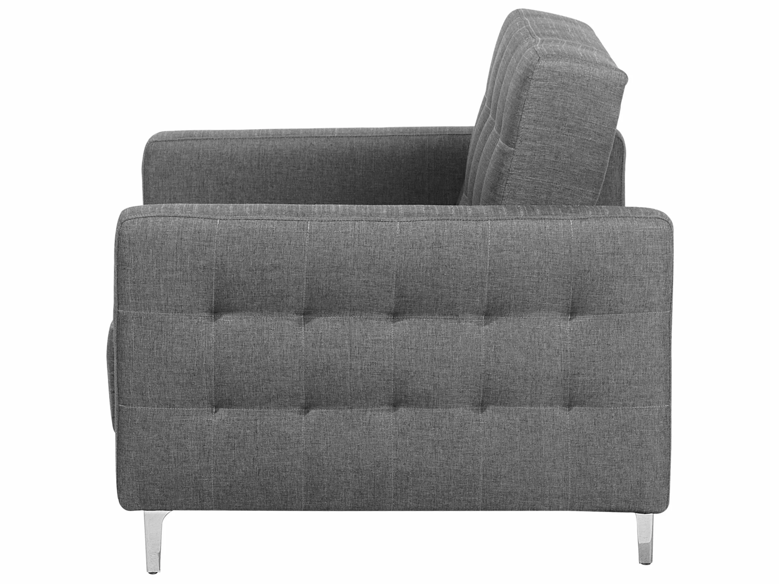 Beliani Sillón Tapizado Gris Claro ABERDEEN - Imagen 7