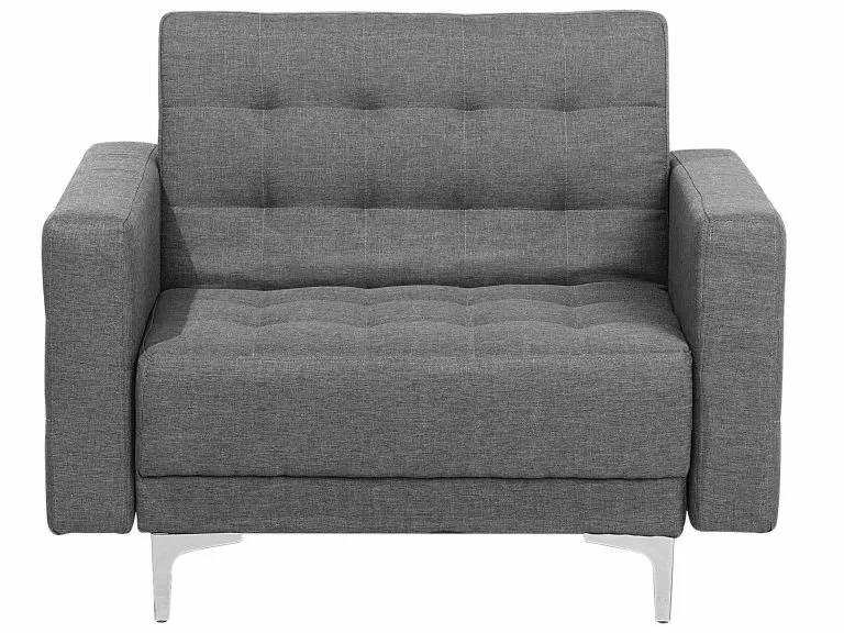 Beliani Sillón Tapizado Gris Claro ABERDEEN - Imagen 8