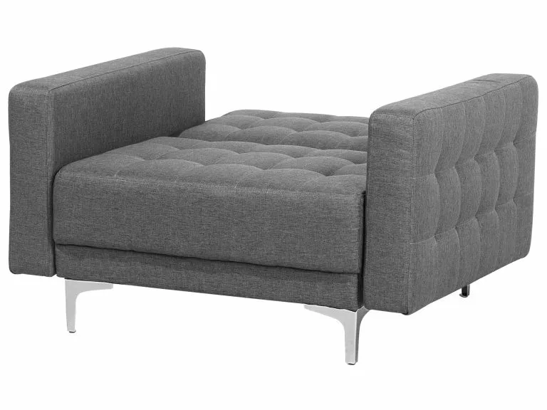Beliani Sillón Tapizado Gris Claro ABERDEEN - Imagen 9