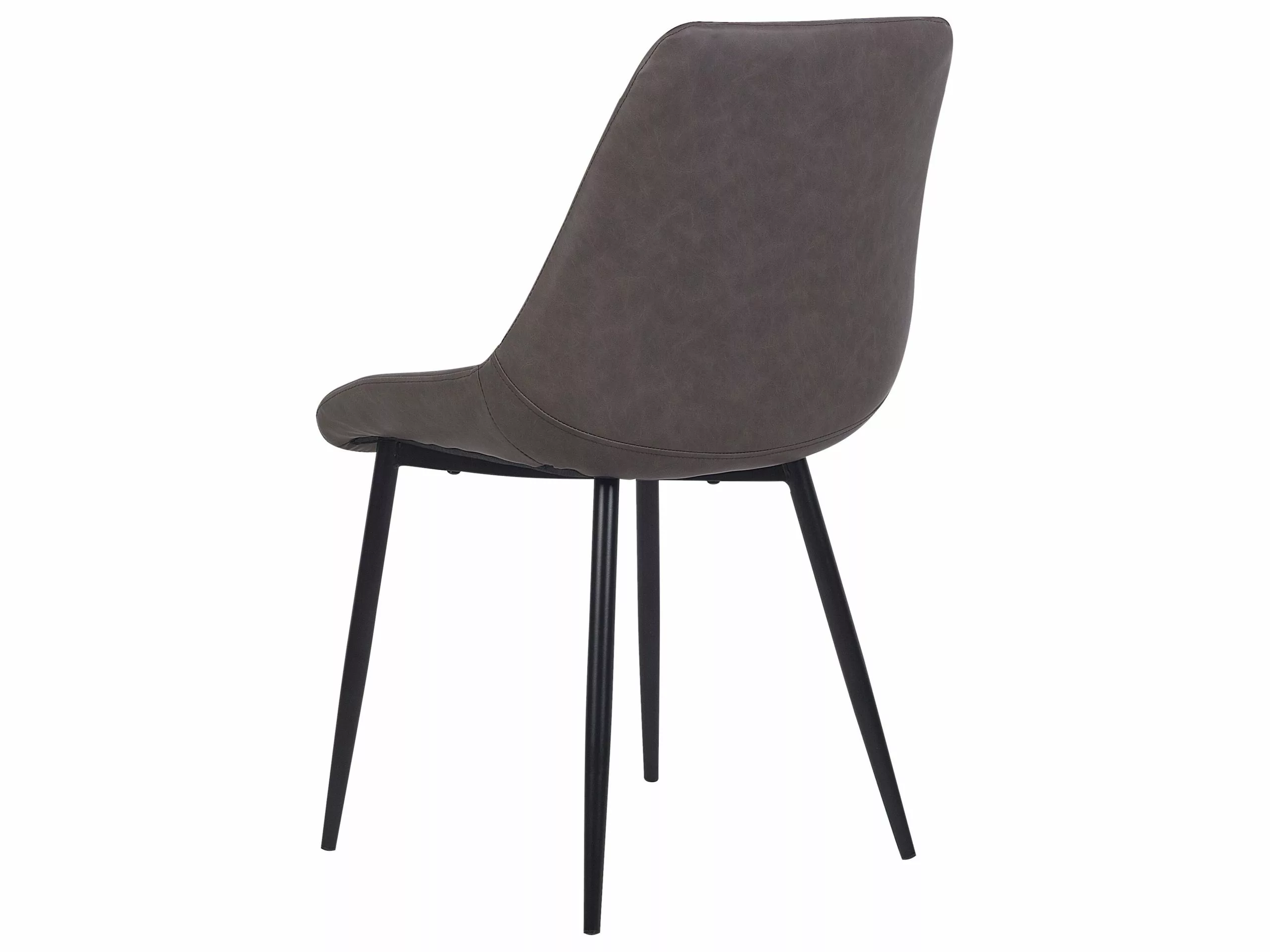 Beliani Conjunto De 2 Sillas De Comedor De Piel Sintética Marrón Oscuro/negro MARIBEL 8 Beliani Conjunto De 2 Sillas De Comedor De Piel Sintética Marrón Oscuro/negro MARIBEL - Imagen 6