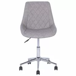 Beliani Silla De Oficina De Piel Sintética Gris/plateado MARIBEL -Sillas Ventas undef src sa picid 716499 type whitesh image scaled