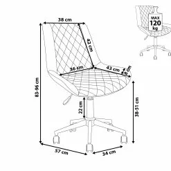 Beliani Silla De Oficina De Piel Sintética Gris/plateado MARIBEL -Sillas Ventas undef src sa picid 716506 type whitesh image scaled