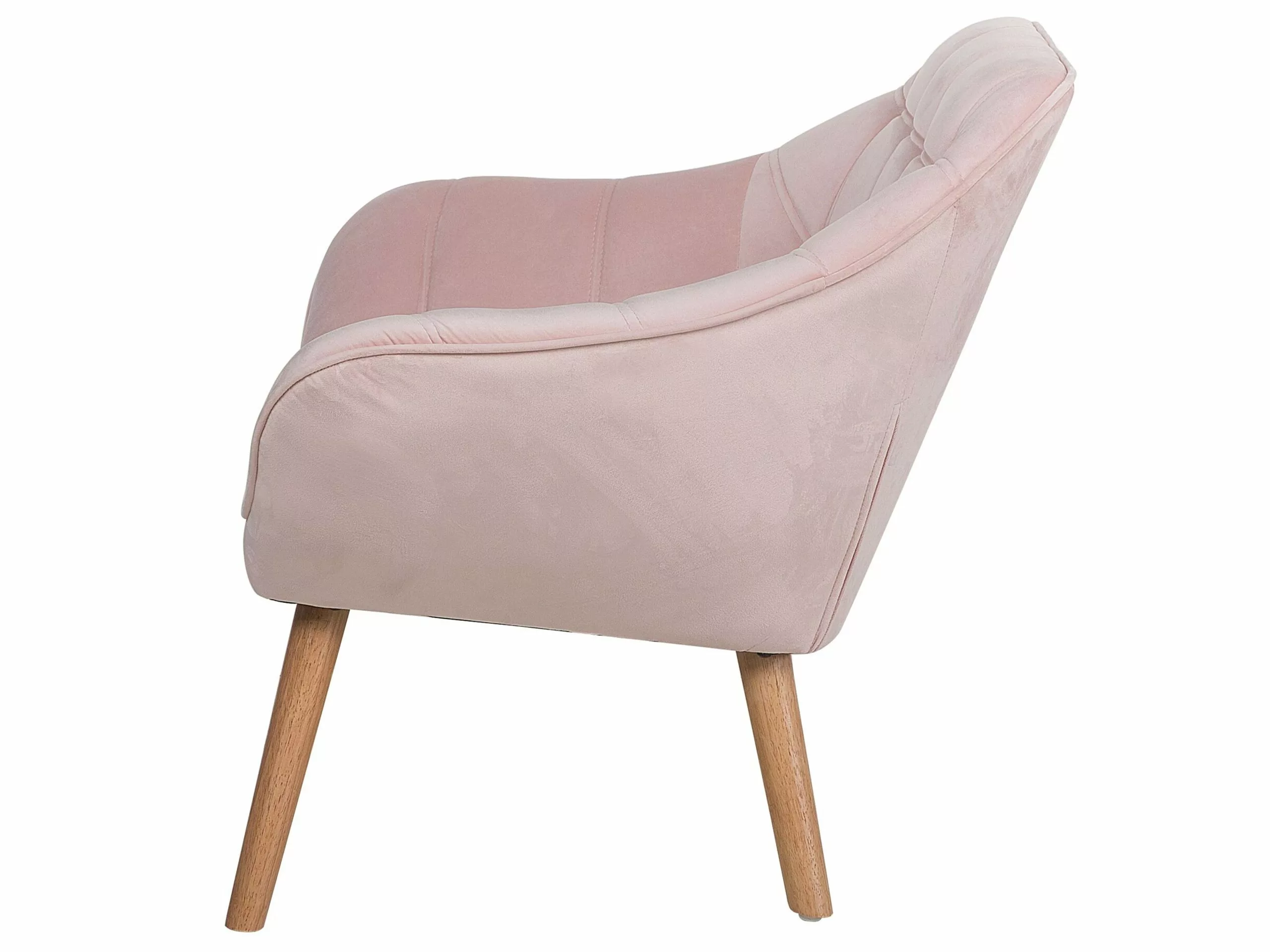 Beliani Sillón De Terciopelo Rosa KARIS - Imagen 10