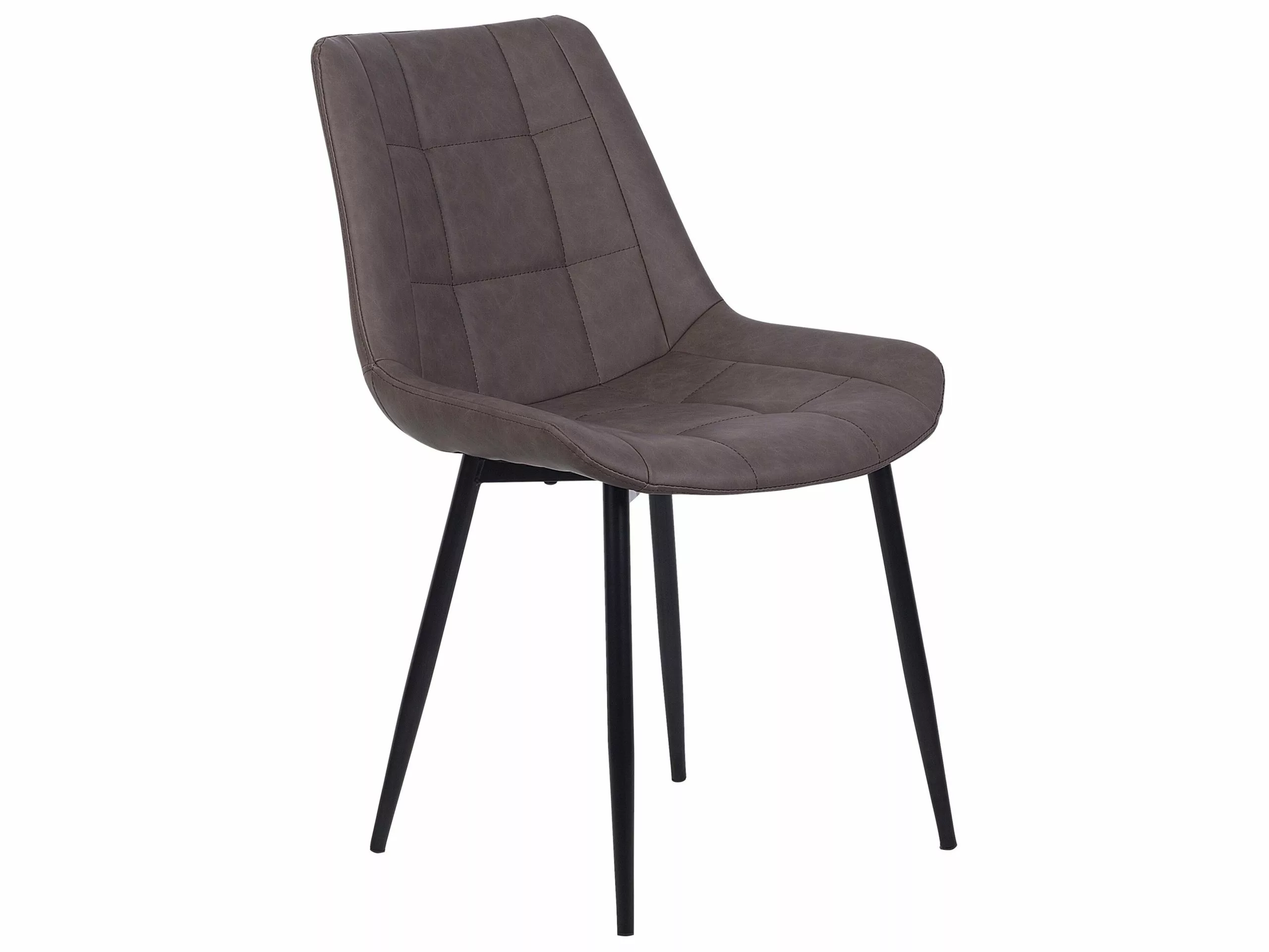 Beliani Conjunto De 2 Sillas De Comedor De Piel Sintética Marrón Oscuro/negro MELROSE - Imagen 3