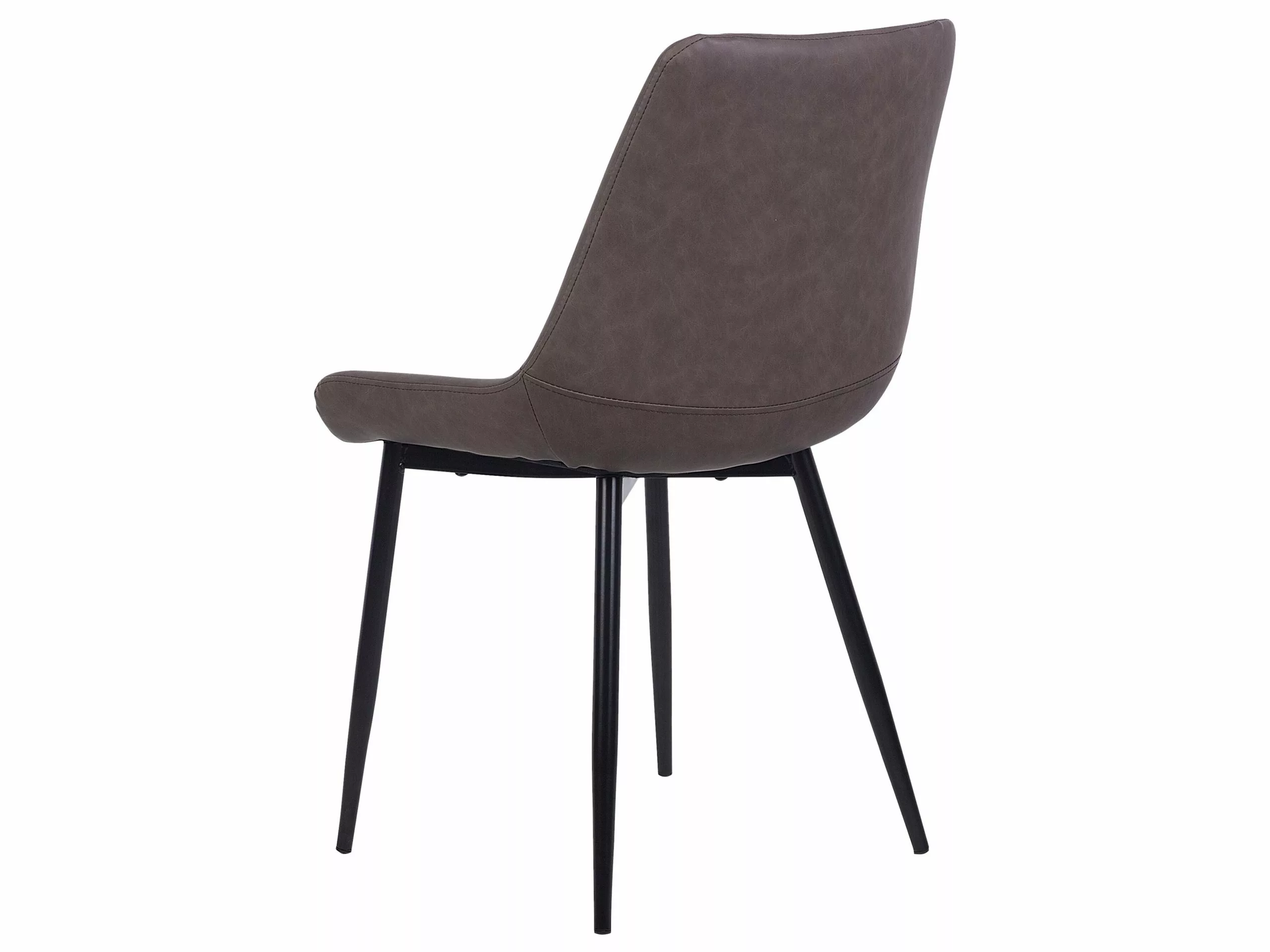 Beliani Conjunto De 2 Sillas De Comedor De Piel Sintética Marrón Oscuro/negro MELROSE - Imagen 6