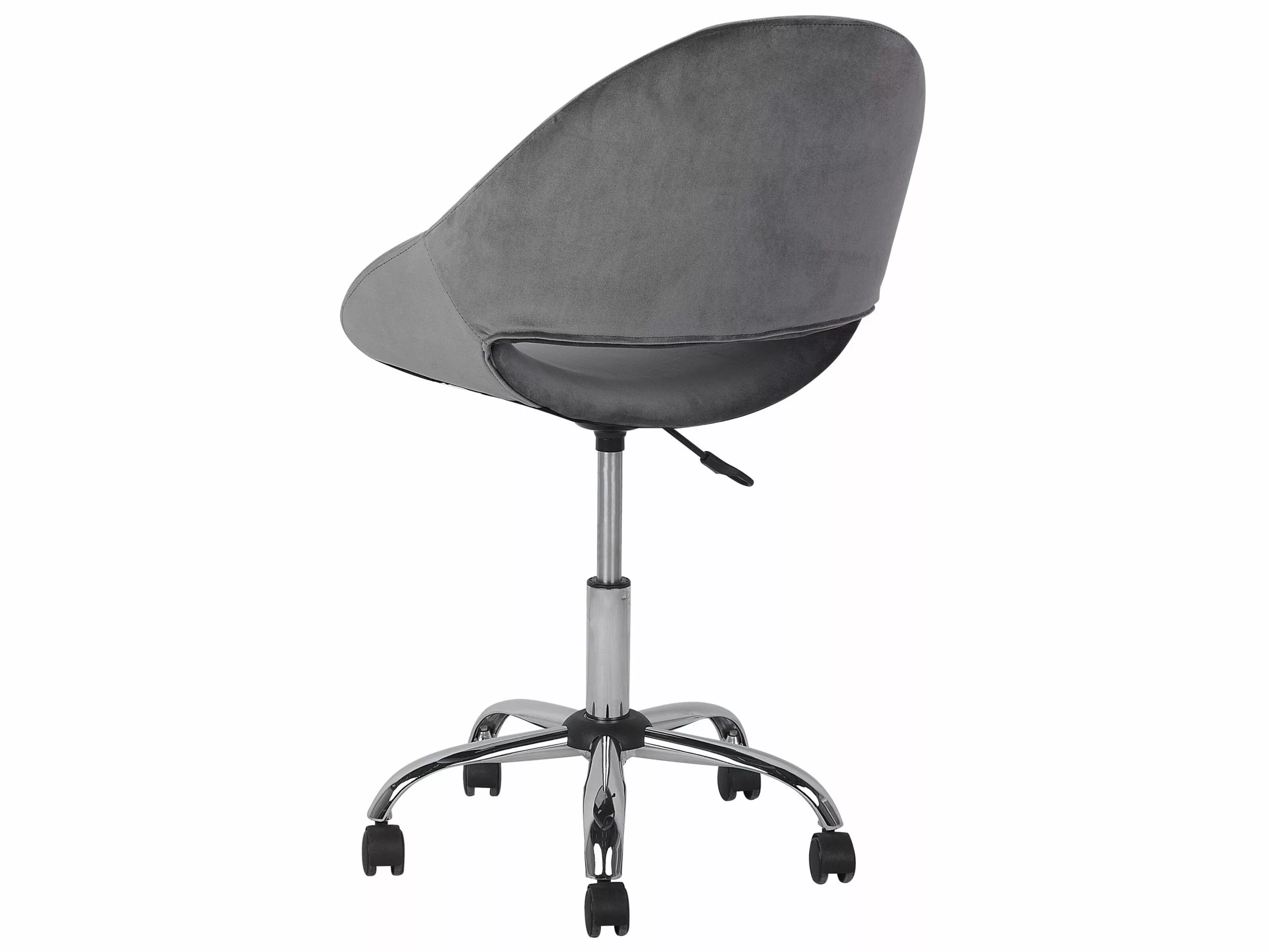 Beliani Silla De Oficina De Terciopelo Gris/plateado SELMA 7 Beliani Silla De Oficina De Terciopelo Gris/plateado SELMA - Imagen 5