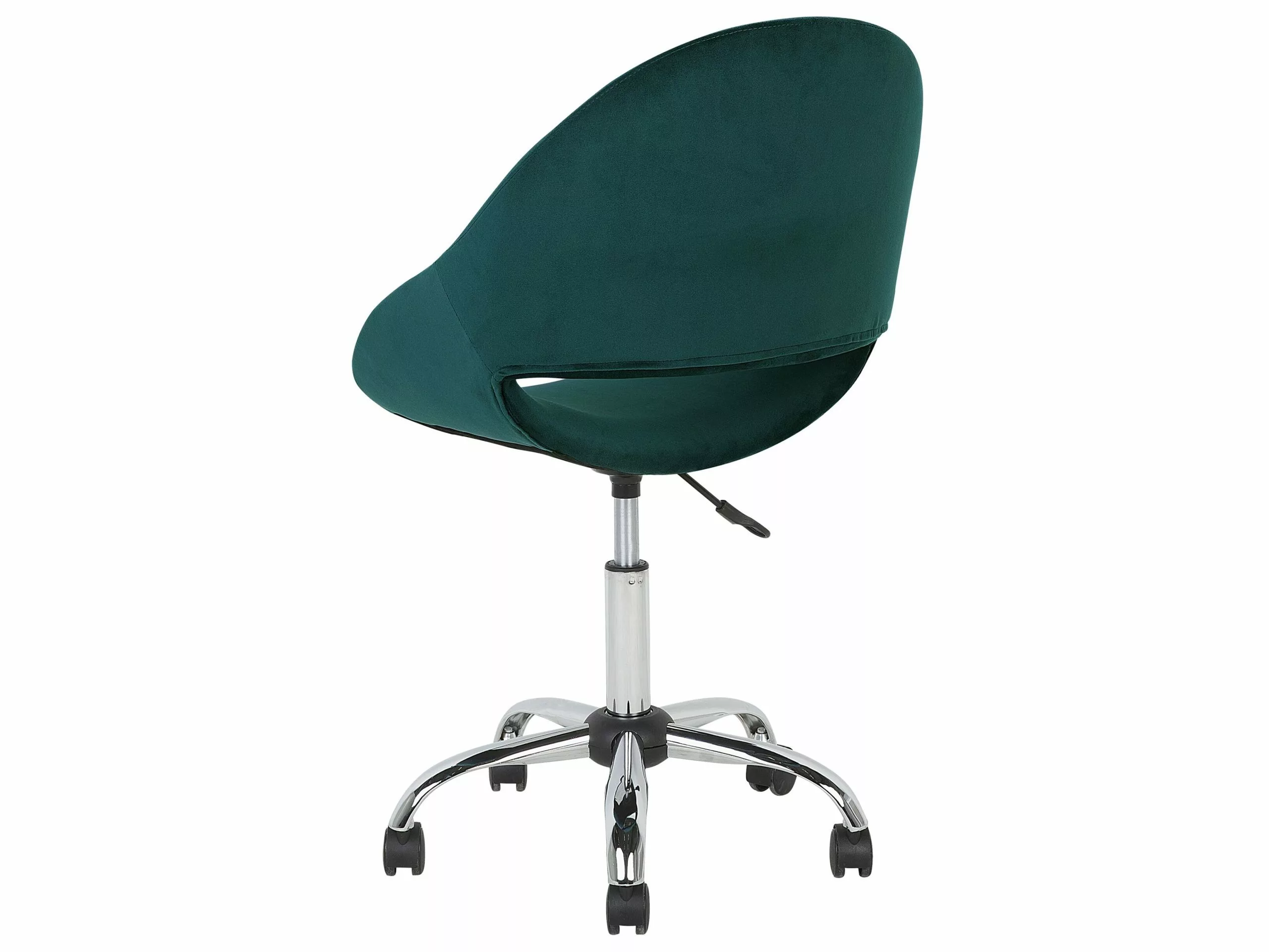 Beliani Silla De Oficina De Terciopelo Verde Esmeralda/plateado SELMA - Imagen 5