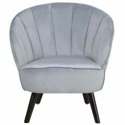 Beliani Sillón De Terciopelo Gris DALA -Sillas Ventas undef src sa picid 716804 type whitesh image scaled
