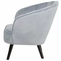 Beliani Sillón De Terciopelo Gris DALA -Sillas Ventas undef src sa picid 716805 type whitesh image scaled