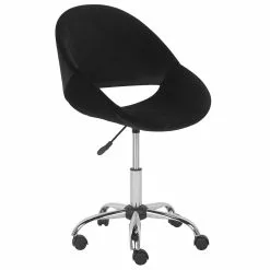 Beliani Silla De Oficina De Terciopelo Negro/plateado SELMA